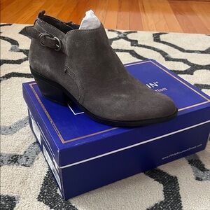 White Mountain Chic Gray Suede Ankle Boots